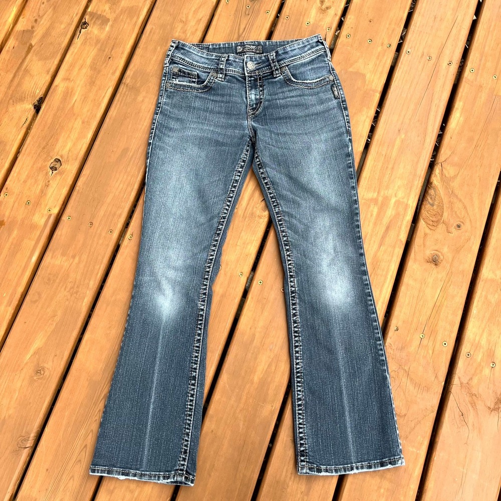 Silver Jeans Y2K Suki Surplus Low Rise Bootcut Thick Stitch Pockets Size 29